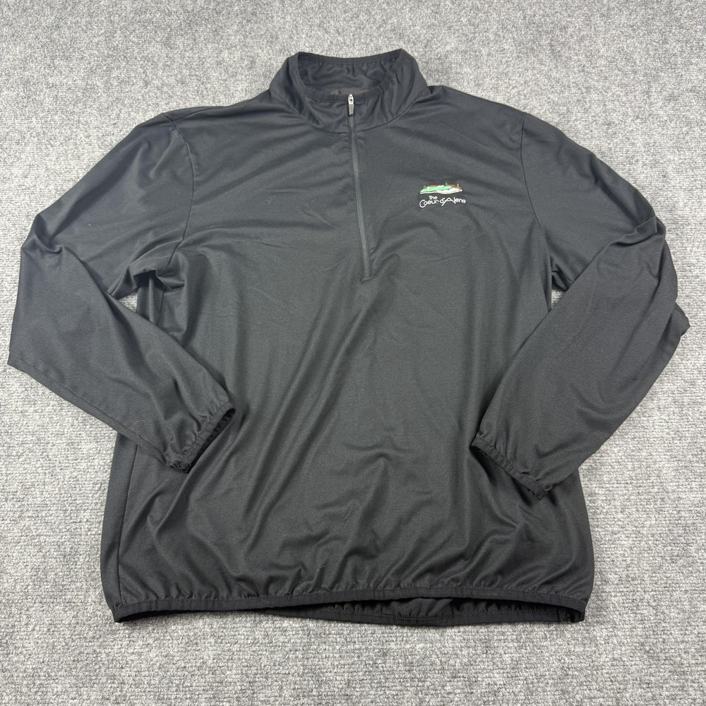 Sun Mountain Pullover Mens Large Black 1/4 Zip Coeur D'Alene Golf Stretch Top‎